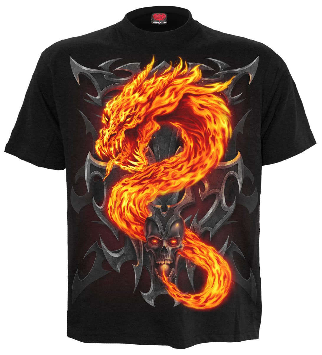 black shirt flames